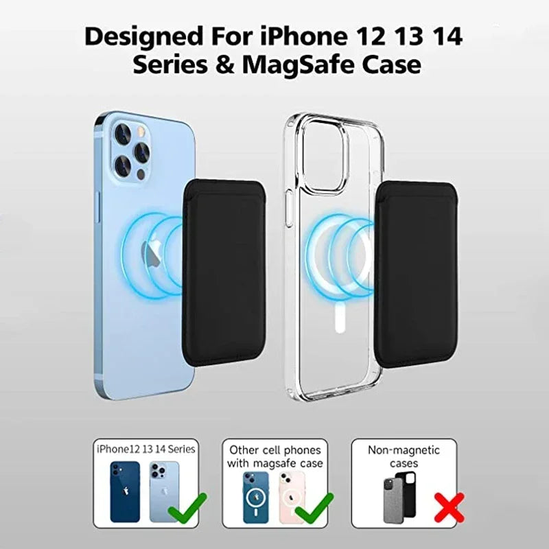 Magsafe Strong Magnetic Leather Wallet Card Holder Stand