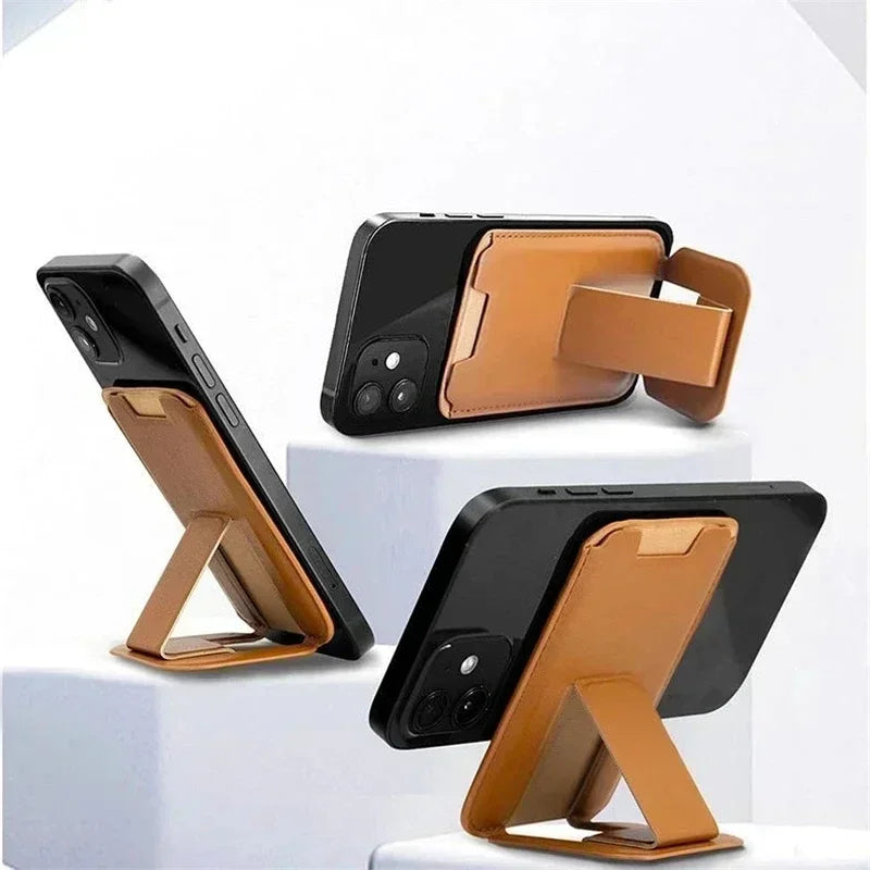 Magsafe Strong Magnetic Leather Wallet Card Holder Stand