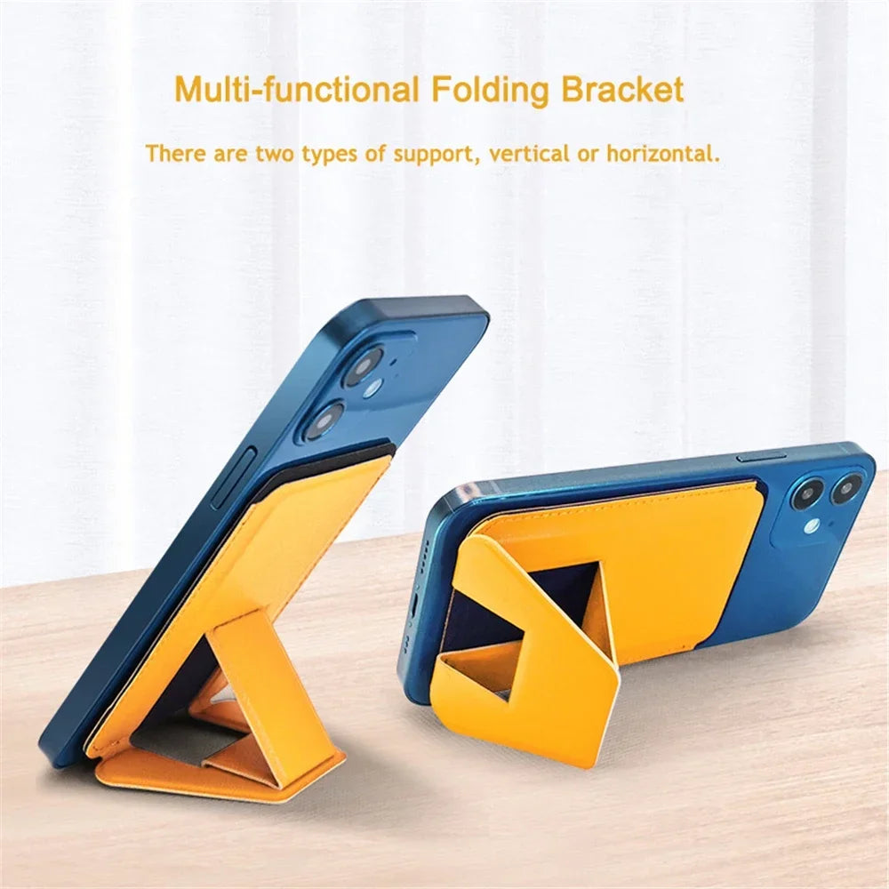 Magsafe Strong Magnetic Leather Wallet Card Holder Stand