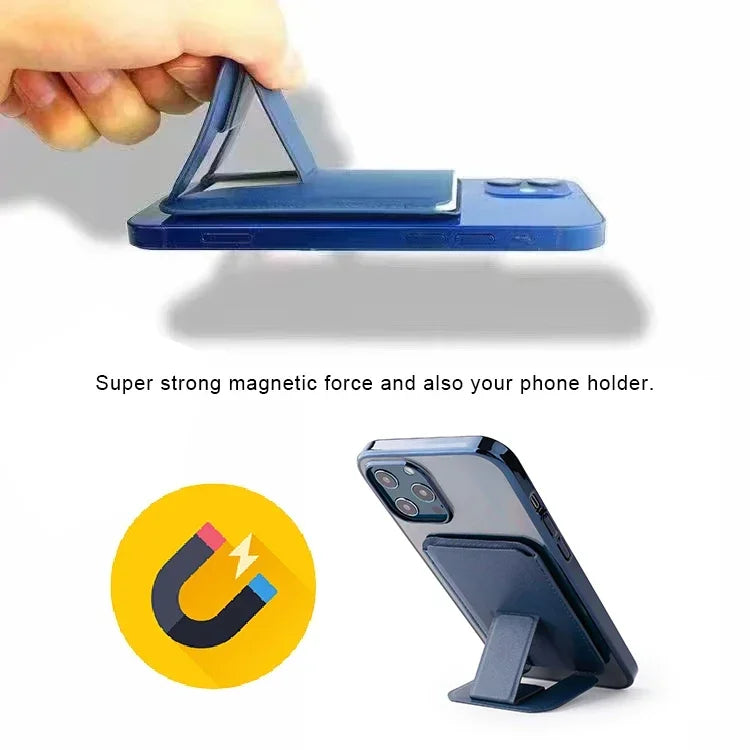 Magsafe Strong Magnetic Leather Wallet Card Holder Stand