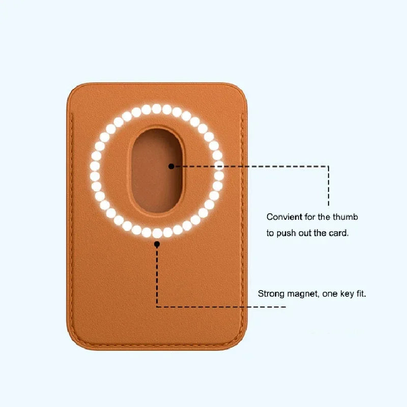 Magsafe Strong Magnetic Leather Wallet Card Holder Stand