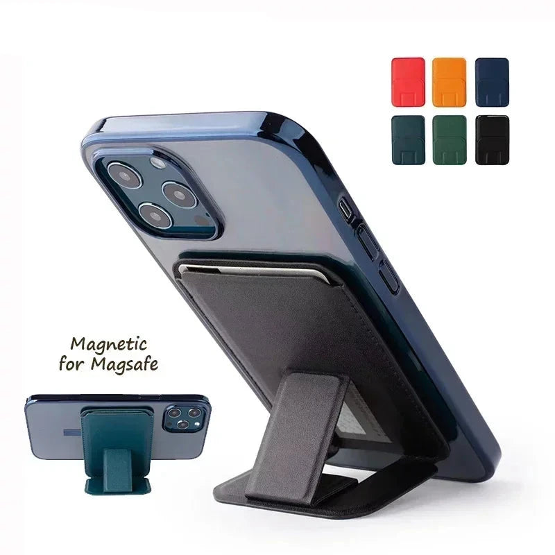 Magsafe Strong Magnetic Leather Wallet Card Holder Stand