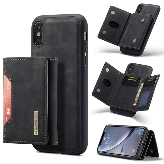 DG.MING M2 Series 3-Fold Multi Card Bag + Magnetic Back Cover Shockproof Case with Wallet & Holder Function