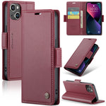 Magnetic Buckle Litchi Texture RFID Anti-theft Leather iPhone Case