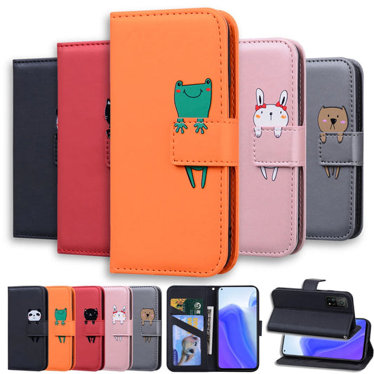 Adorable Animal Flip Leather Phone Case for iPhone