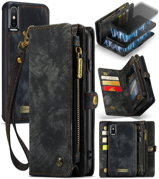 CaseMe-008 TPU + PC Magnetic Absorption Detachable  Leather Case with Holder & Card Slots