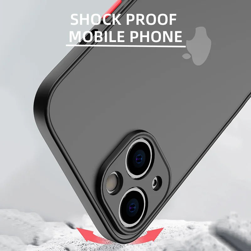 Shockproof Armor Matte Case For iPhone Silicone Bumper Cover