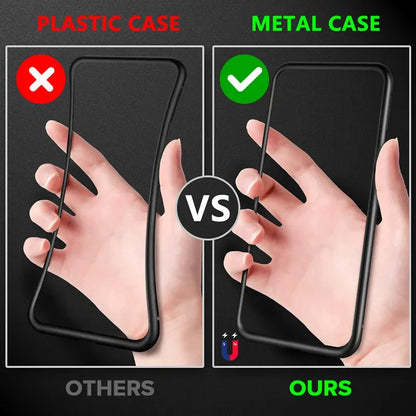 Privacy Magnetic Case For iPhone Magnetic Tempered Glass 360 Protective Cover