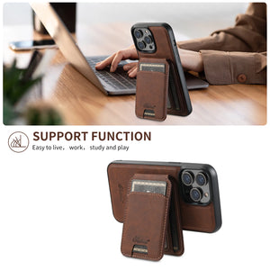 Magnetic MagSafe Detachable Card Holder 2 in 1 PU Leather iPhone Case