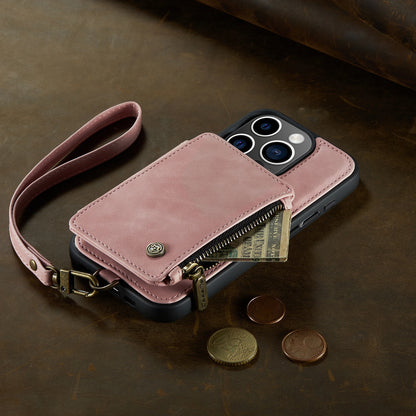 Retro Leather Wallet Case For iPhone Luxury Zipper Card Slots Holder Cover