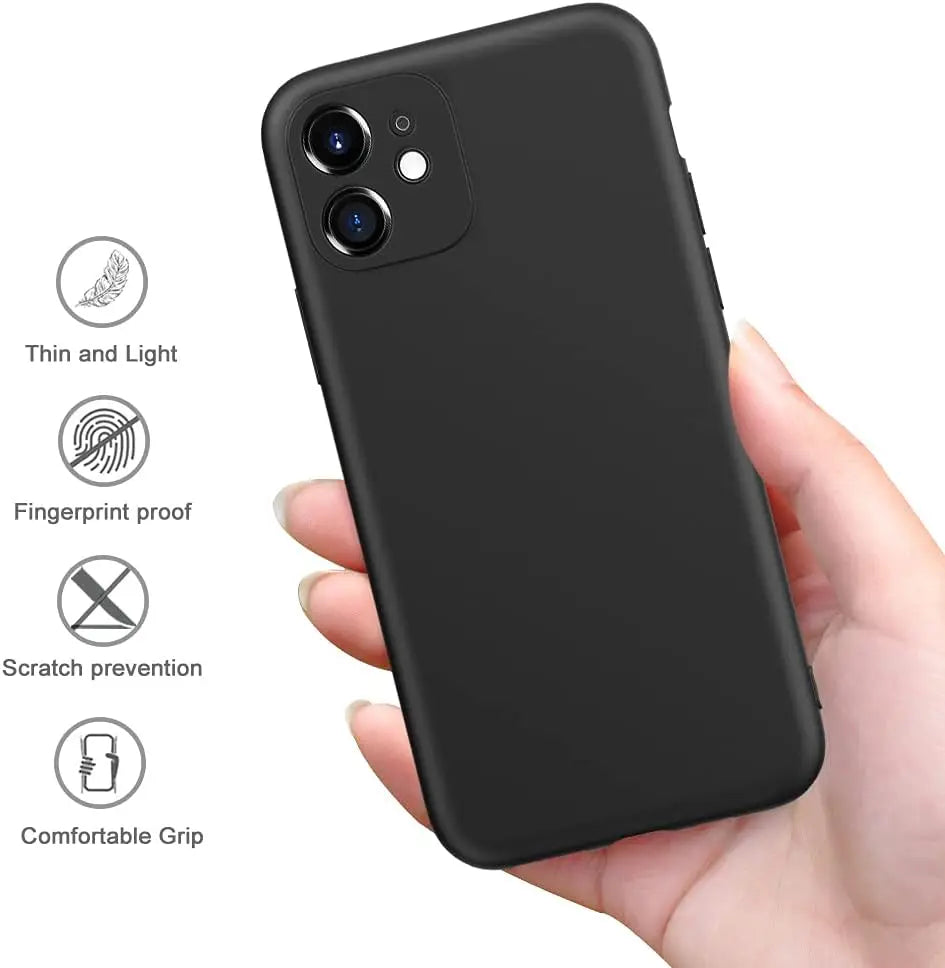 Black Shockproof Silicone TPU iPhone Case