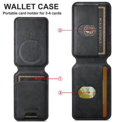 MagSafe Magnetic Coil PU Leather Card Holder Wallet