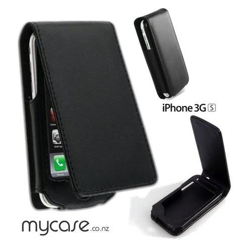 Leather Vertical Case black - iPhone 3GS - iPhone Accessories - iPhone 3G 3GS Cases & Covers NZ