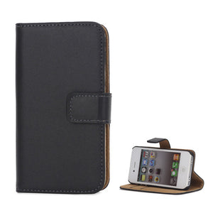 Genuine Split Leather Wallet Case for iPhone 4 4S Black - iPhone Accessories - iPhone 4 Cases | iPhone 4S Case - 2