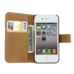 Genuine Split Leather Wallet Case for iPhone 4 4S Pink - iPhone Accessories - iPhone 4 Cases | iPhone 4S Case - 3