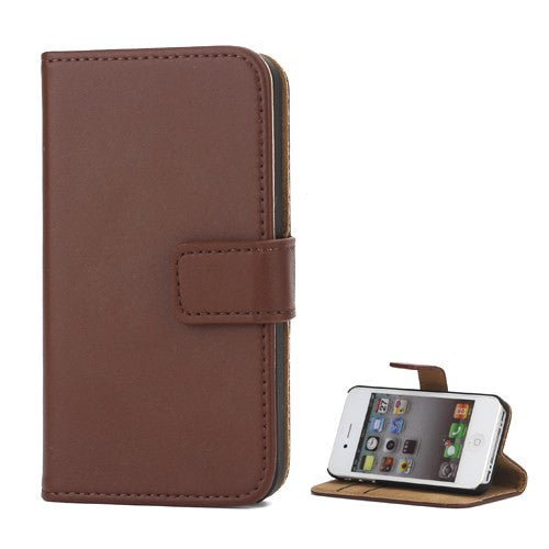 Genuine Split Leather Wallet Case for iPhone 4 4S - Vintage - iPhone Accessories - iPhone 4 Cases | iPhone 4S Case - 1
