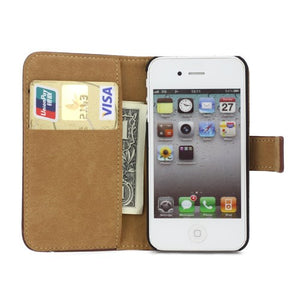 Genuine Split Leather Wallet Case for iPhone 4 4S - Vintage - iPhone Accessories - iPhone 4 Cases | iPhone 4S Case - 5