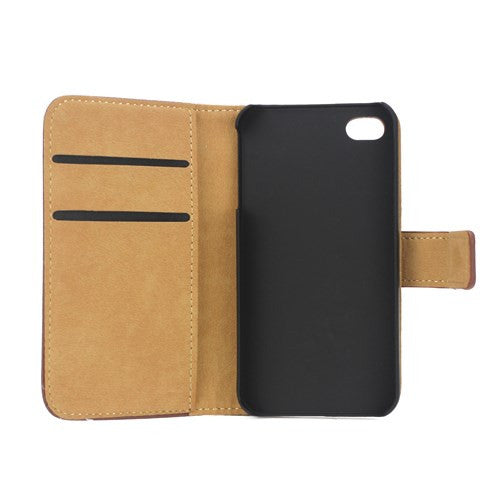 Genuine Split Leather Wallet Case for iPhone 4 4S - Vintage - iPhone Accessories - iPhone 4 Cases | iPhone 4S Case - 6