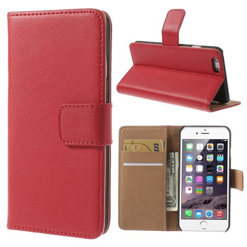 iPhone 6 6S Leather Wallet Stand Case - Red - iPhone Accessories - iPhone 6 Case | iPhone 6S Case - 1