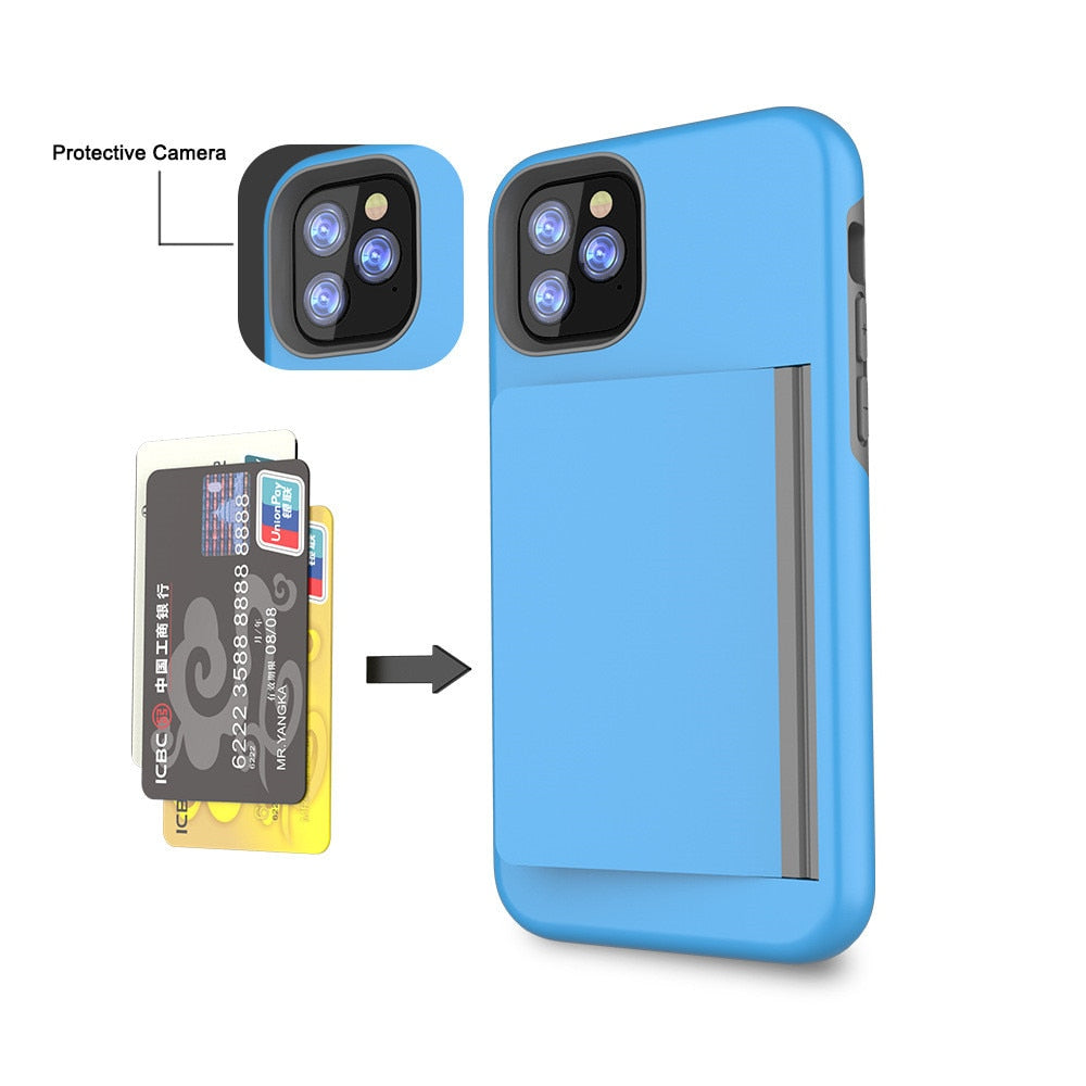 iPhone Case with Armor up to 3 Card Slot