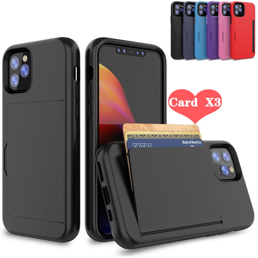 iPhone Case with Armor up to 3 Card Slot
