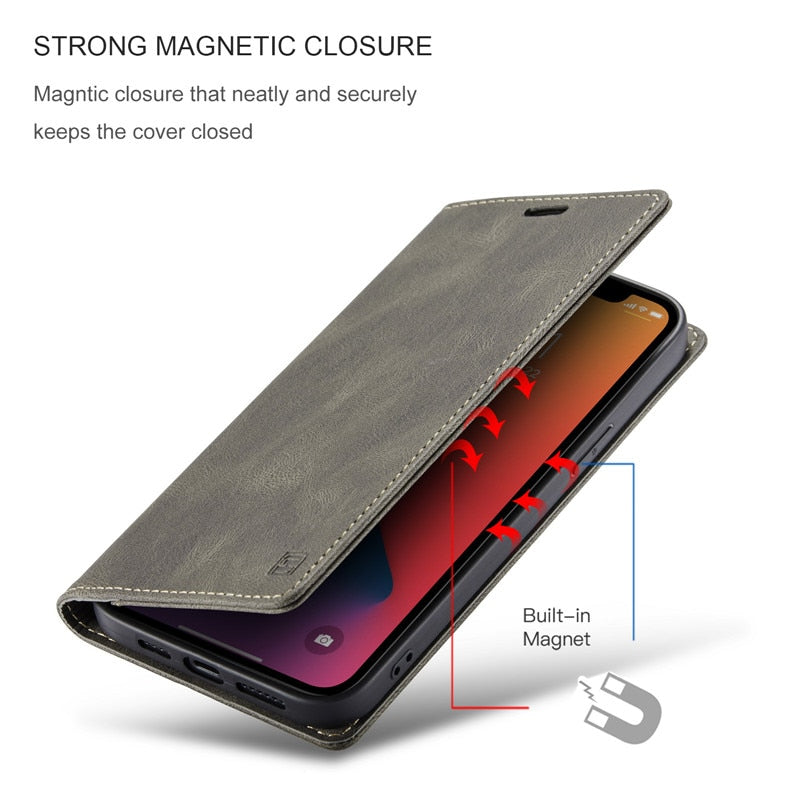 RFID Case Wallet Magnetic Card Cover for iPhone 11 12 Series