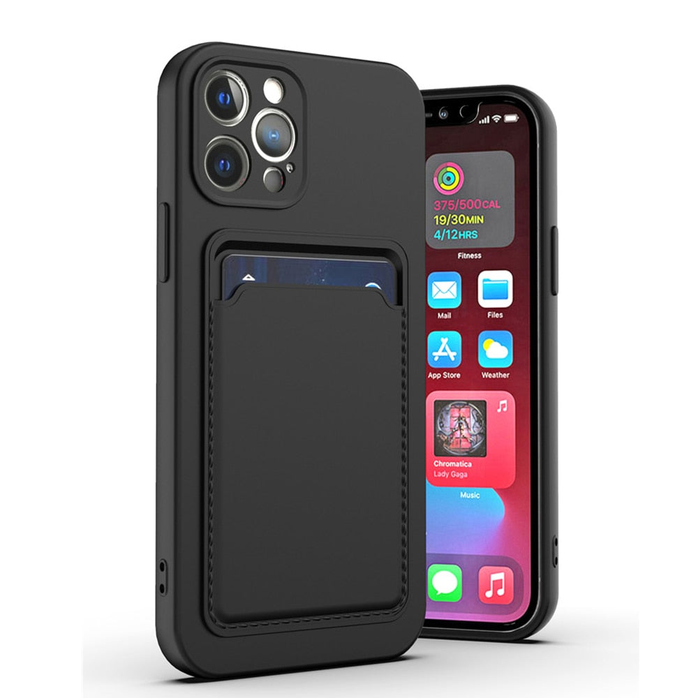 Liquid Silicone Wallet Case for iPhone with card slot