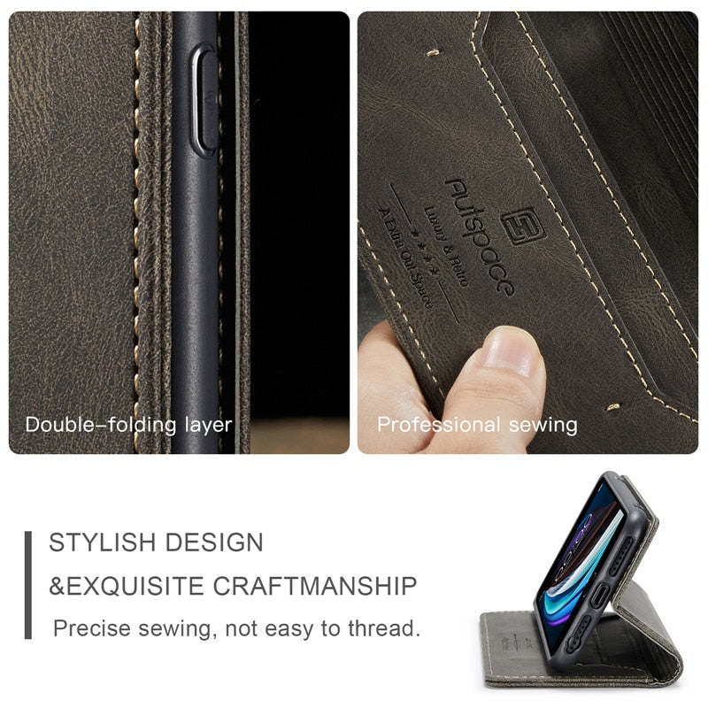 RFID Case Wallet Magnetic Card Cover for iPhone 6 7 8 Series