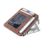 Card Wallet Short Matte Leather Minimalist Card Holder