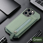 Zipper Cards Wallet Leather Case For iPhone 11 - 14 Series