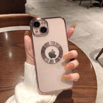 Electroplate Edge Plating Logo Hole Case for iPhone