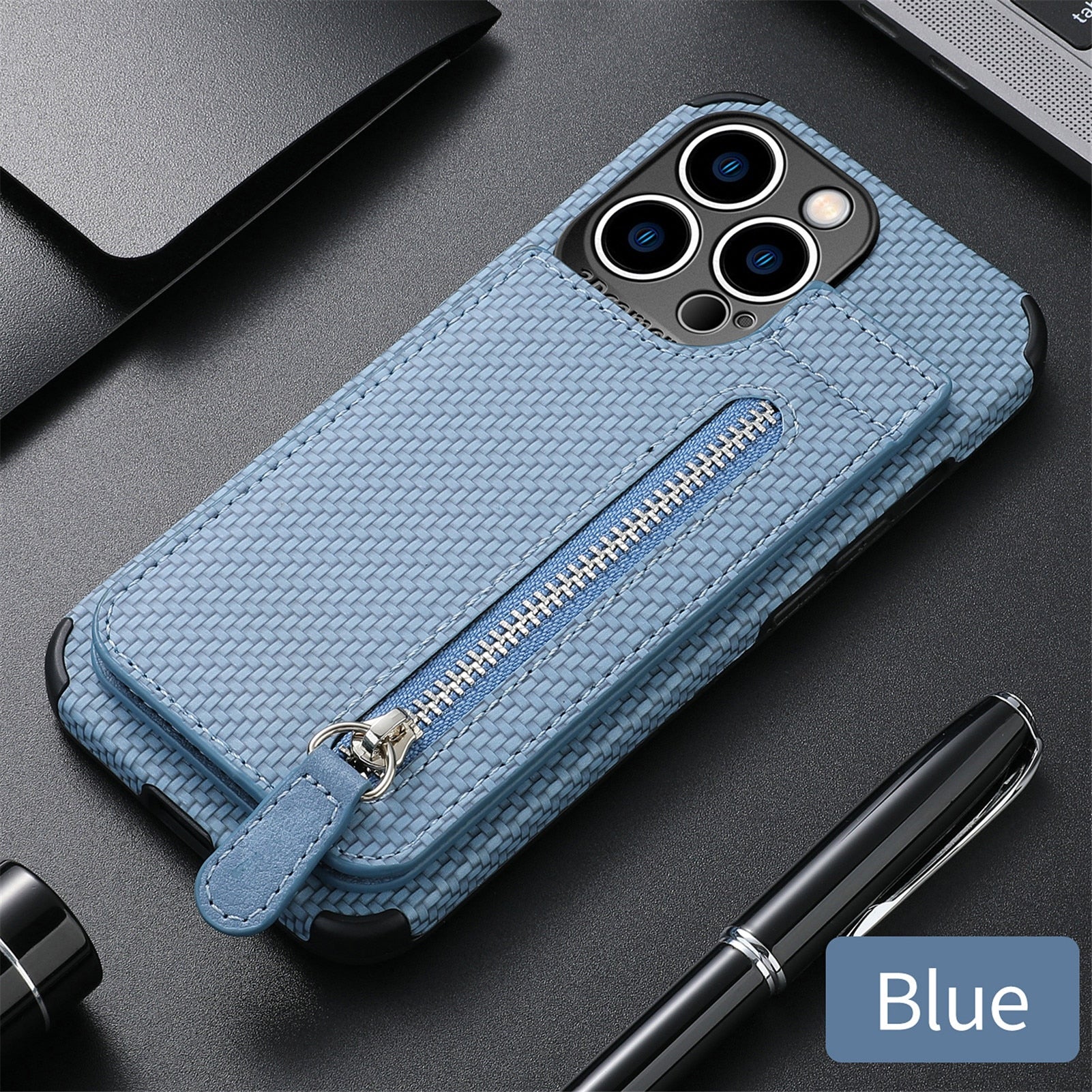 Zipper Cards Wallet Leather Case For iPhone 6 7 8 X SE Series