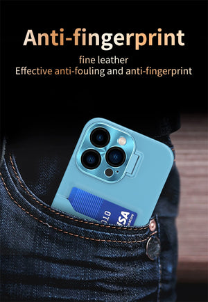 Leather Card Holder Slot Case For iPhone