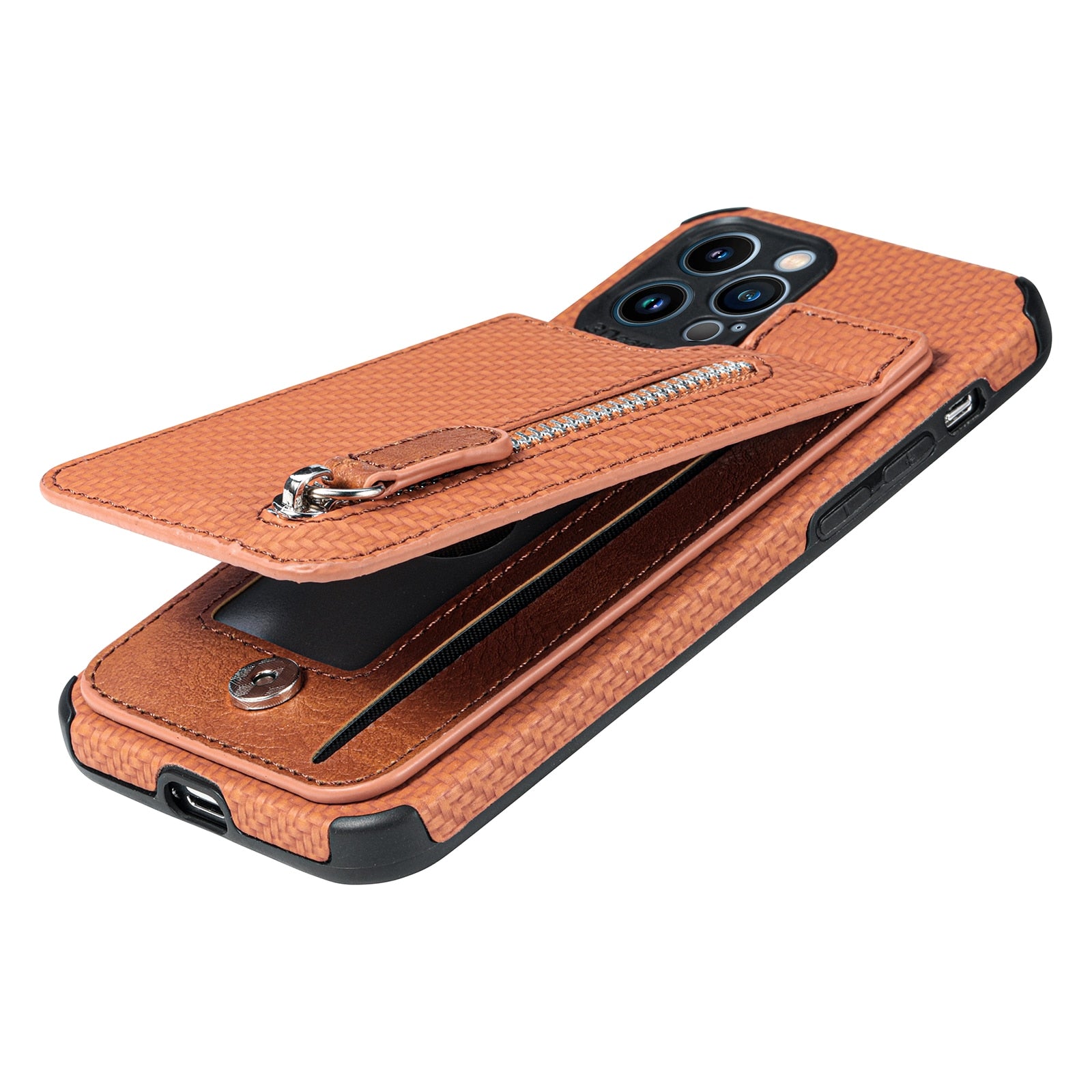 Zipper Cards Wallet Leather Case For iPhone 6 7 8 X SE Series