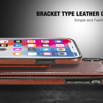PU Leather Wallet Case with Card Pockets Back Flip Cover for iPhone