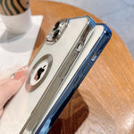 Electroplate Edge Plating Logo Hole Case for iPhone