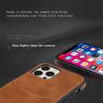 Card Slot Cover PU Leather Wallet Case For iPhone