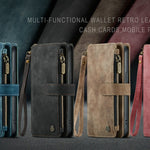 Caseme Zipper Retro Leather Wallet For iPhone