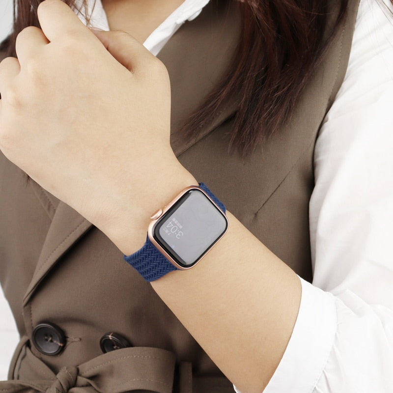 Apple watch belt bracelet Braided Solo Loop Silicone Strap