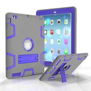 Kids Safe Armour Shockproof Heavy Duty Silicon+PC Stand Case Cover For Apple iPad 2 3 4