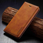 PU Leather Flip Wallet Card Holder Case For iPhone