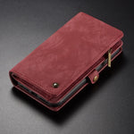 Retro Leather Zipper Wallet Card Multifunction Magnetic Case for iPhone 6 7 8 Plus X