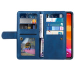 9 Card Slots Wallet Design Zipper Pocket iPhone Case