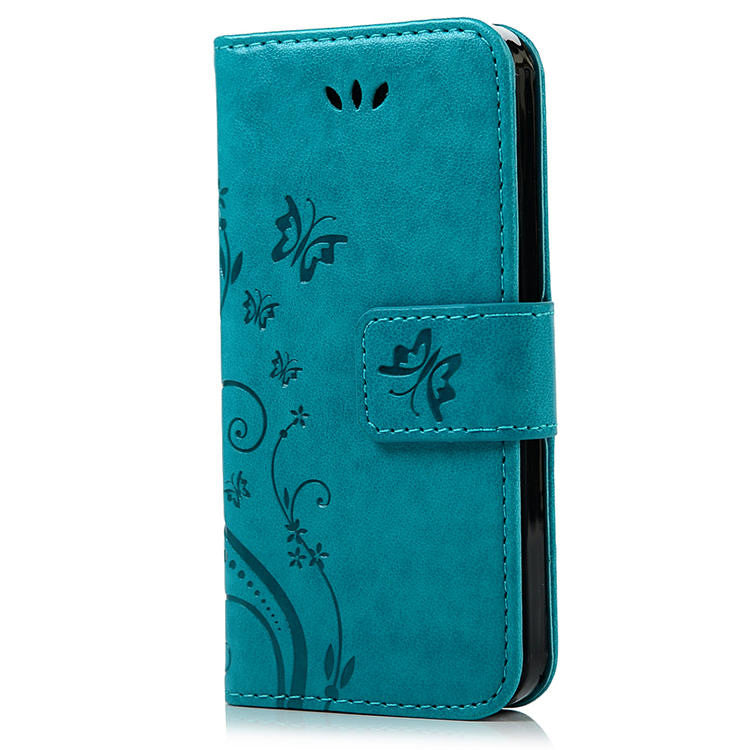 Flower Printing Design PU Leather Stand Wallet for iPhone 5 5S SE with Card Slots - iPhone Accessories - iPhone SE Case | iPhone 5 5S Cases - 9