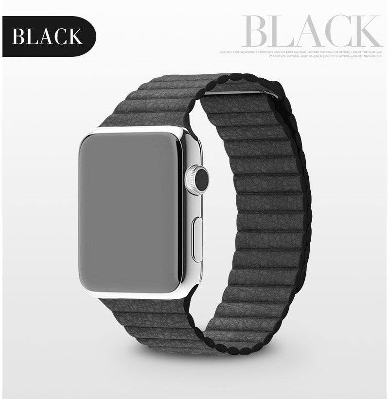 Apple Watch Quilted Venezia Leather & Adjustable Magnetic Closure Loop