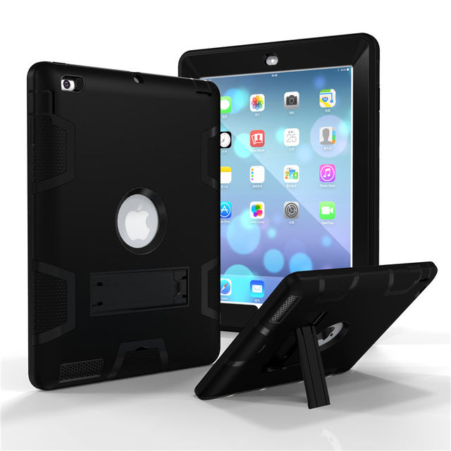 Apple iPad 4 3 2 Armour Shockproof Heavy Duty Silicone Hard Stand Cover