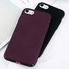 Simple Plain Wine Red Frosted Matte Case For iPhone 6 6s 7 8 Plus