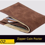 Thin Design Wallets with Coin Bag Zipper
