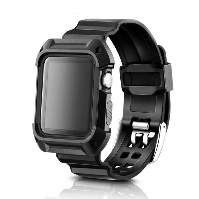 Rugged Armor Protective Case with Strap Bands for Apple Watch