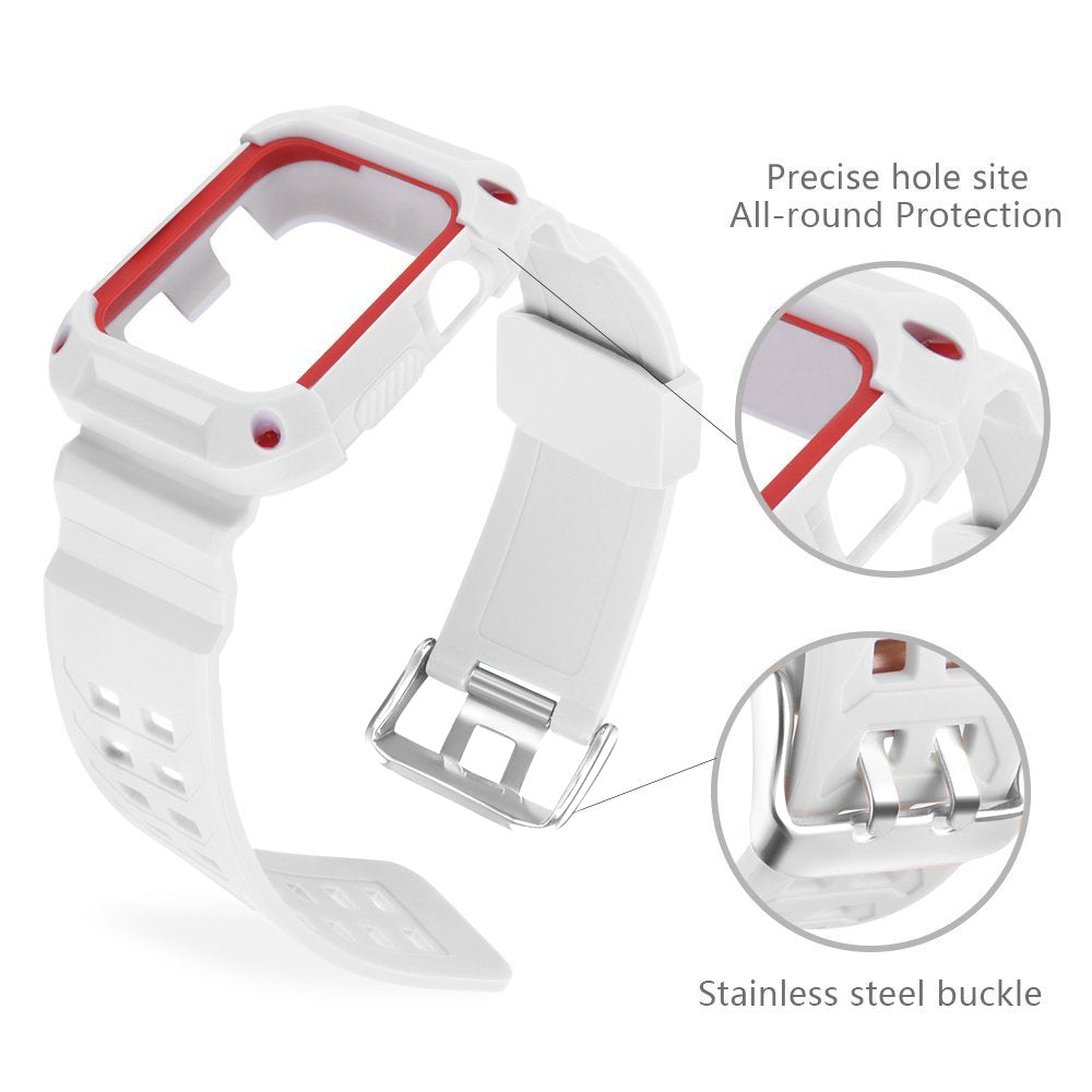 Rugged Armor Protective Case with Strap Bands for Apple Watch